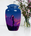 Classic 10-inch howling wolf-themed tribe man urn made 