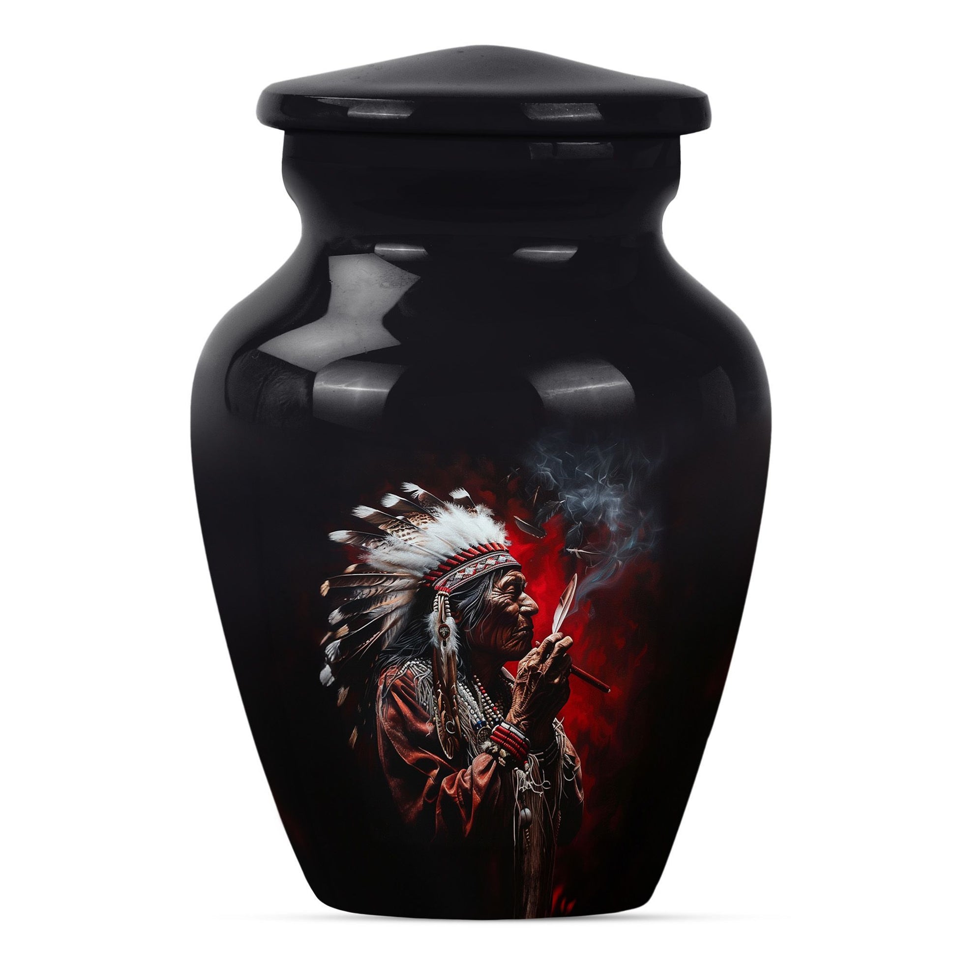 Urn with wolf howling