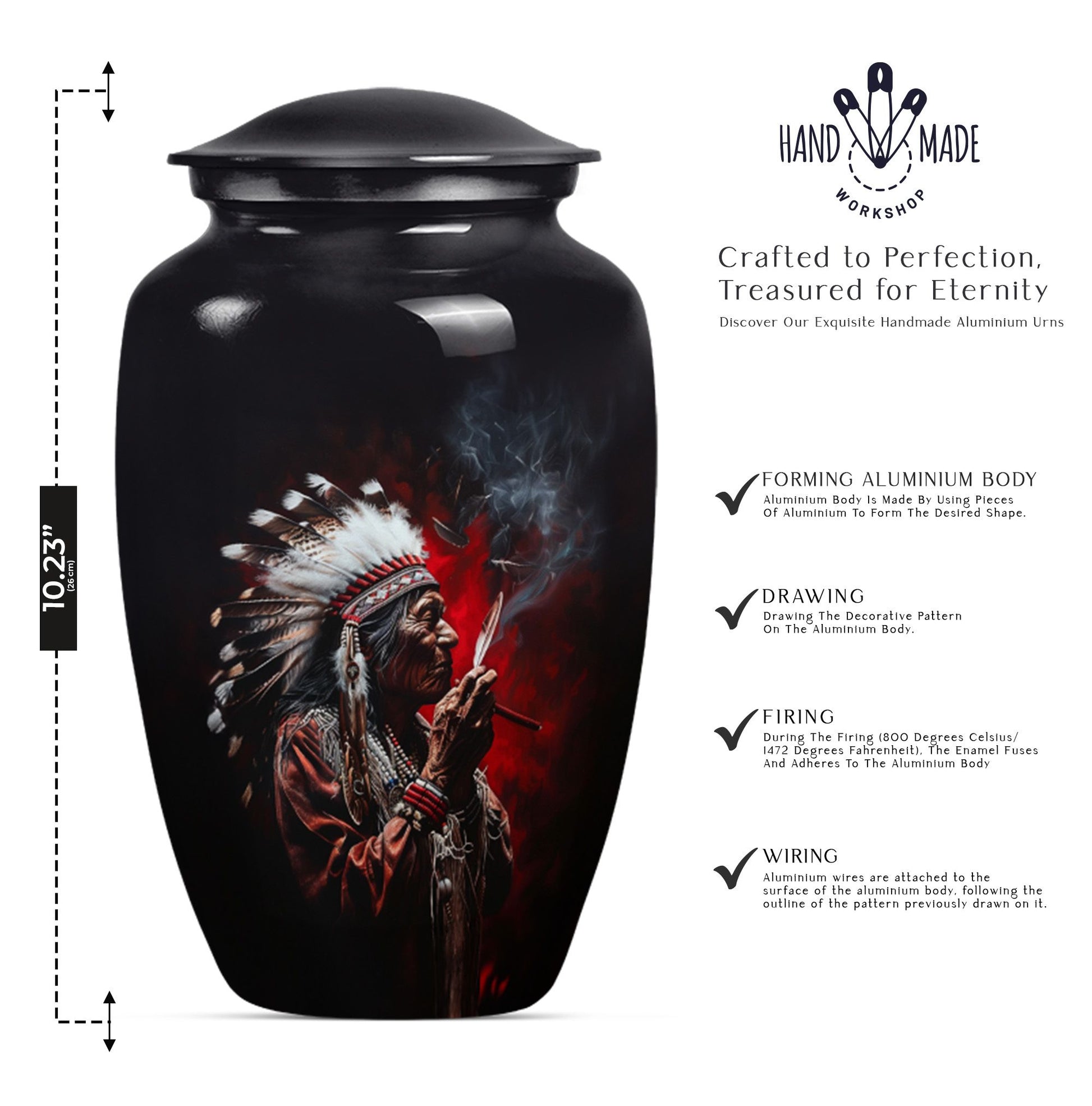 Urn with wolf howling