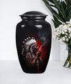 Urn with wolf howling