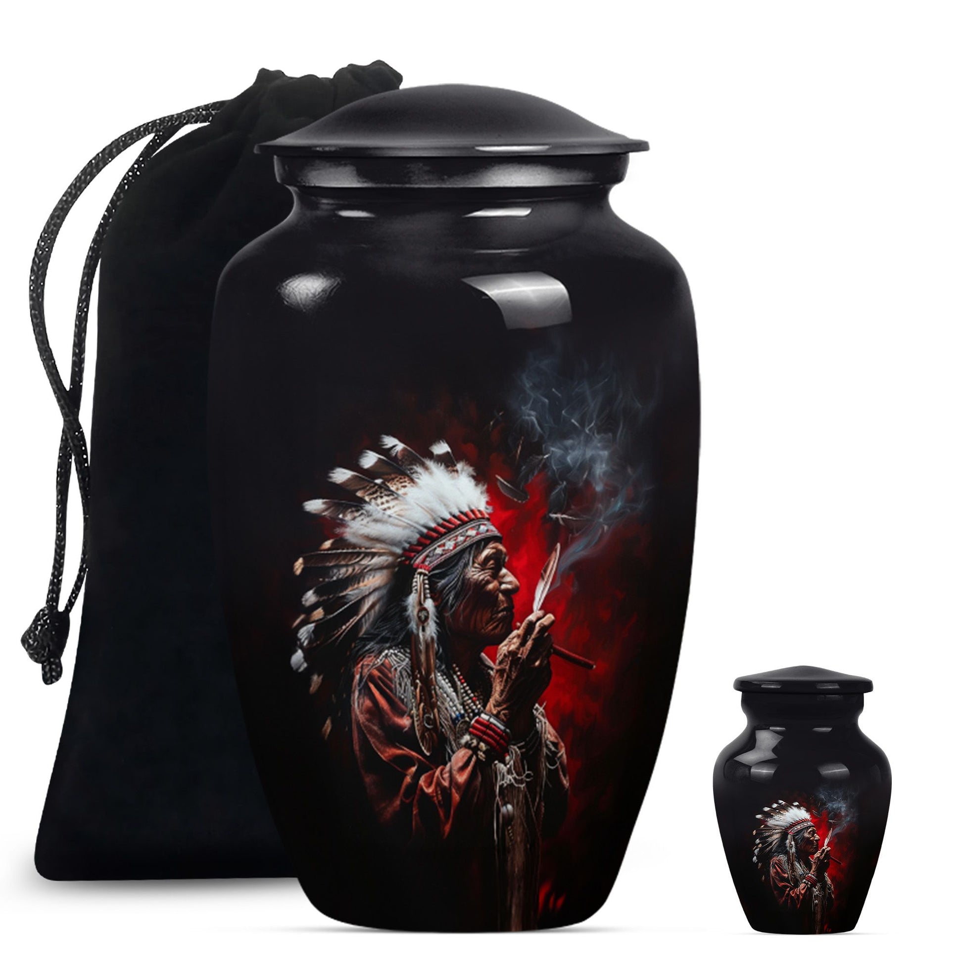 Urn with wolf howling