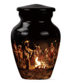 10-inch Tribe Man Urn, classic howling wolf theme.