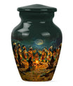 10-inch tribe Man Urn with Wolf Howling theme.