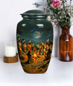 10-inch tribe Man Urn with Wolf Howling theme.