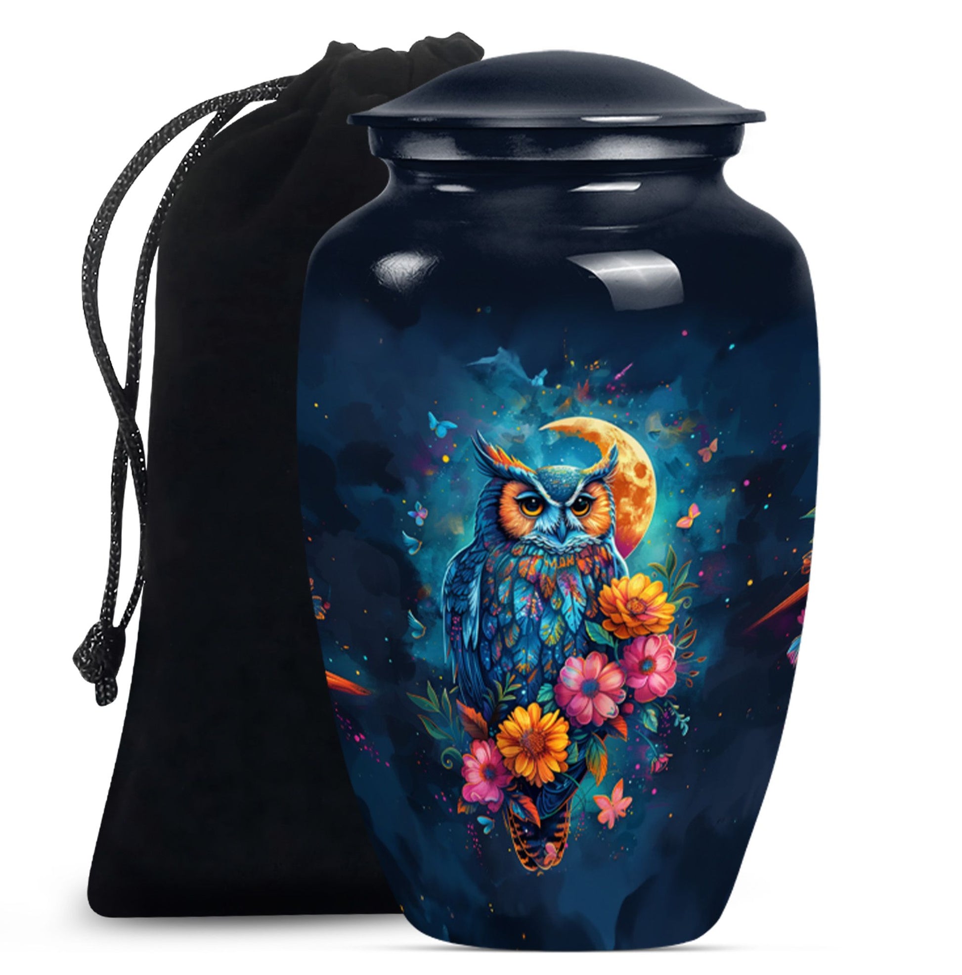 Owl-themed cremation urn for dad