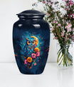 Owl-themed cremation urn for dad