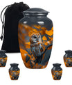 owl urn with wolf howling 