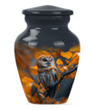 owl urn with wolf howling 