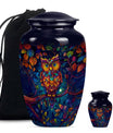 Owl Theme Large Urn With 1 Keepsake Urn