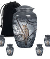 Owl Theme Large Urn With 4 Keepsake Urn
