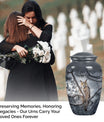 10-inch owl urn, aluminum funeral urn with a wolf howling.