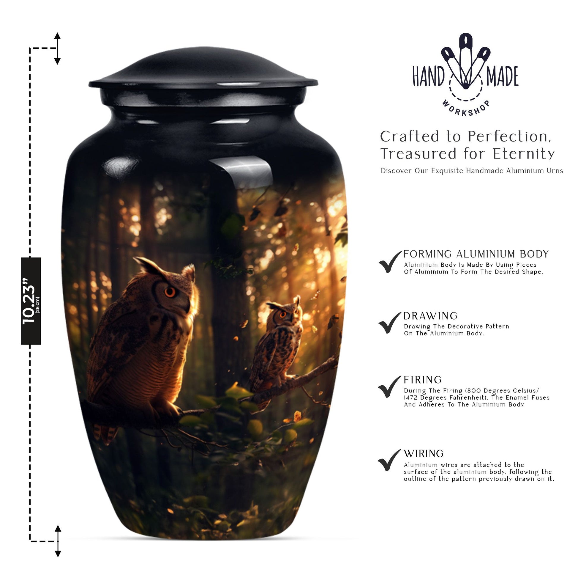 owl urn, cremation urn 