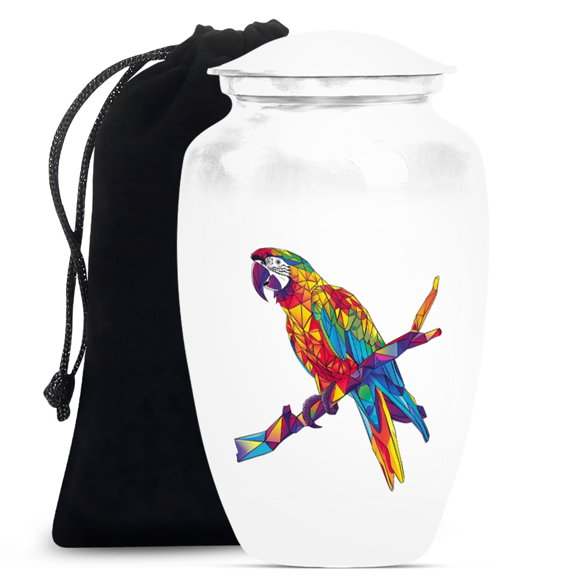 Macaw parrot-themed classic urn for ashes