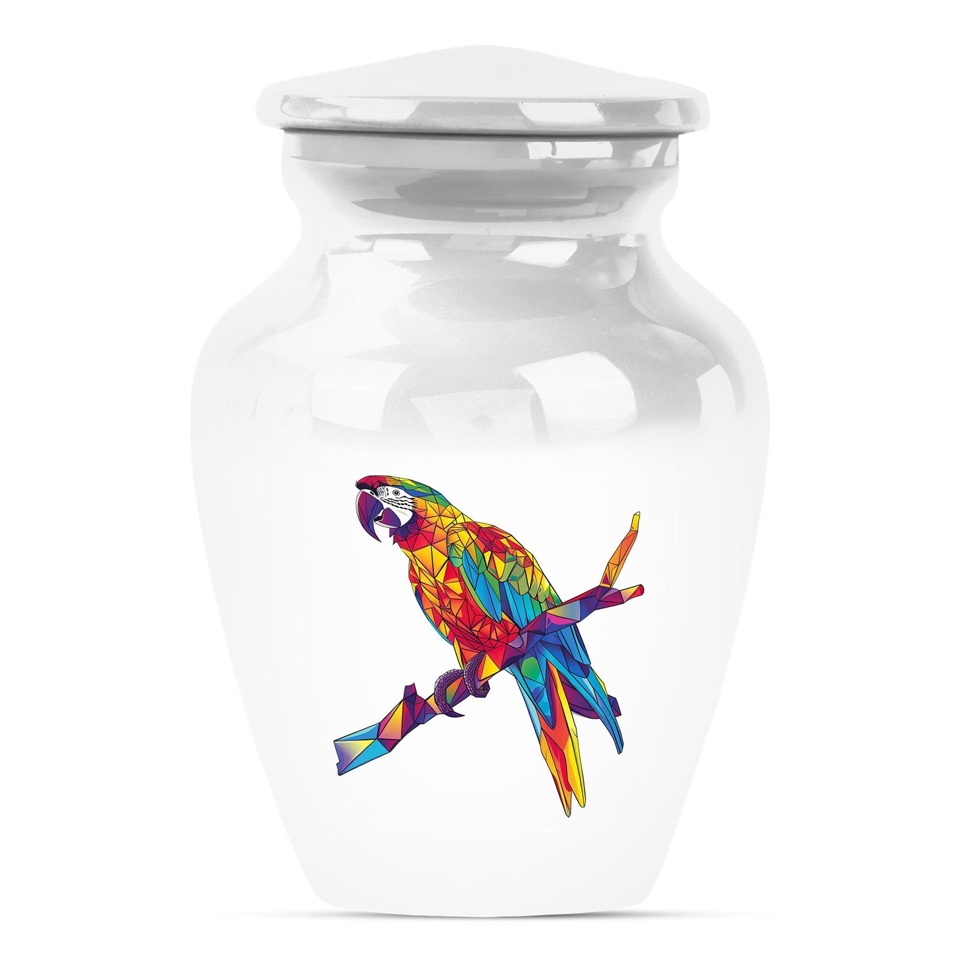 Macaw parrot-themed classic urn for ashes