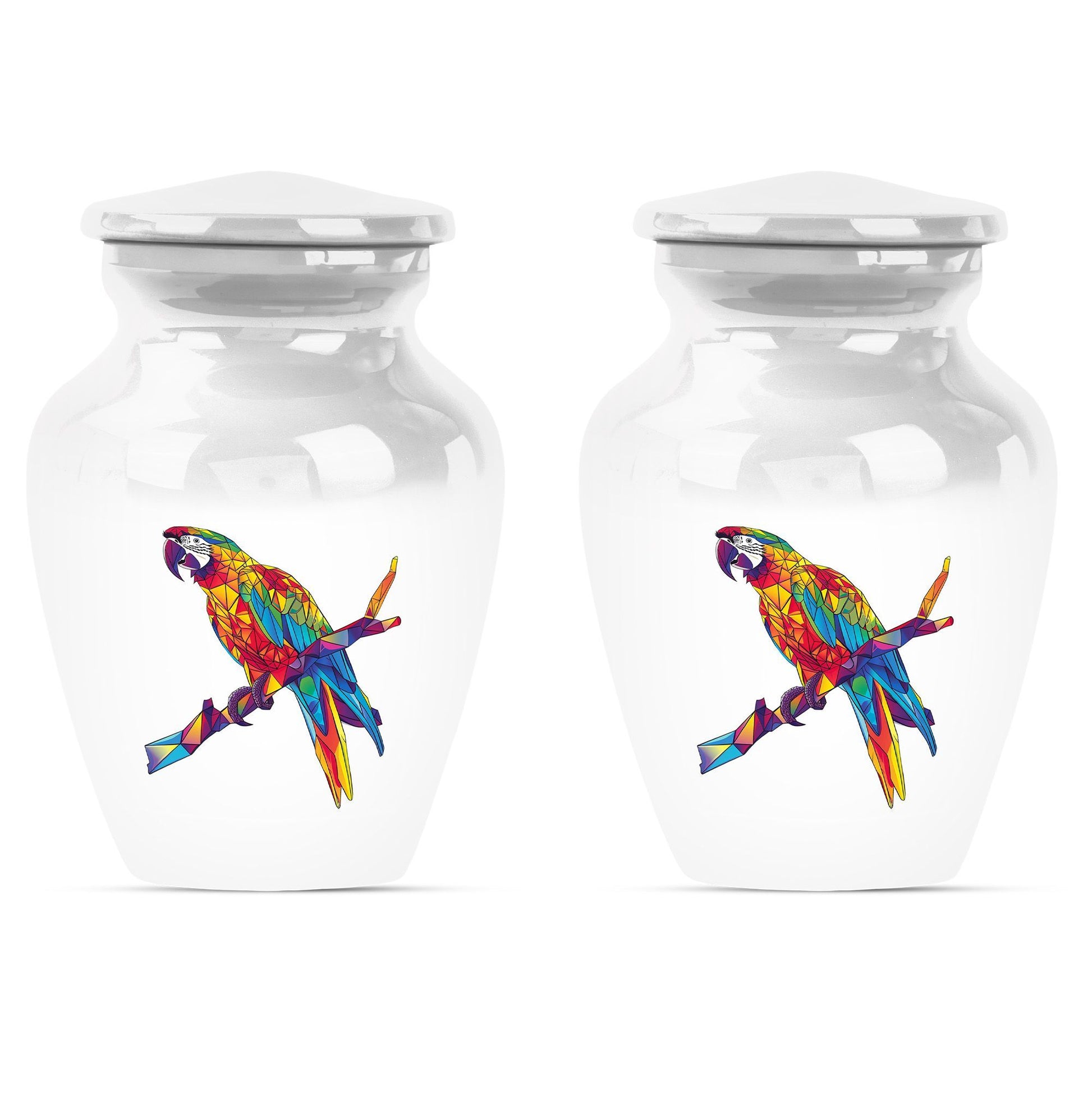 Macaw parrot-themed classic urn for ashes