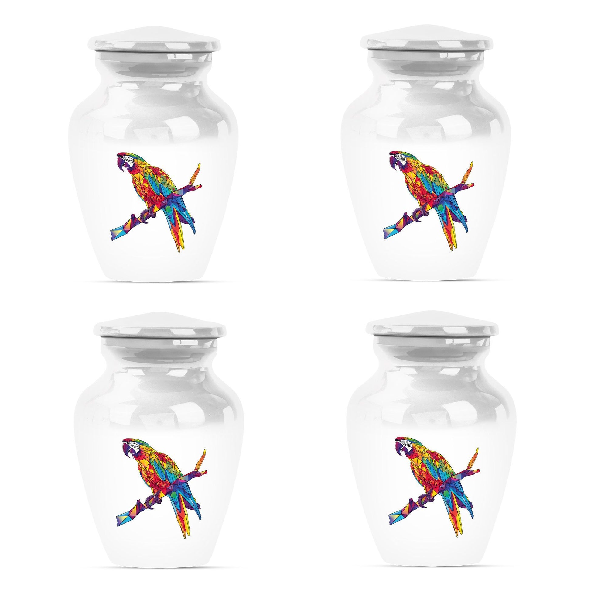 Macaw parrot-themed classic urn for ashes