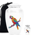 Macaw parrot-themed classic urn for ashes