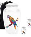 Macaw parrot-themed classic urn for ashes