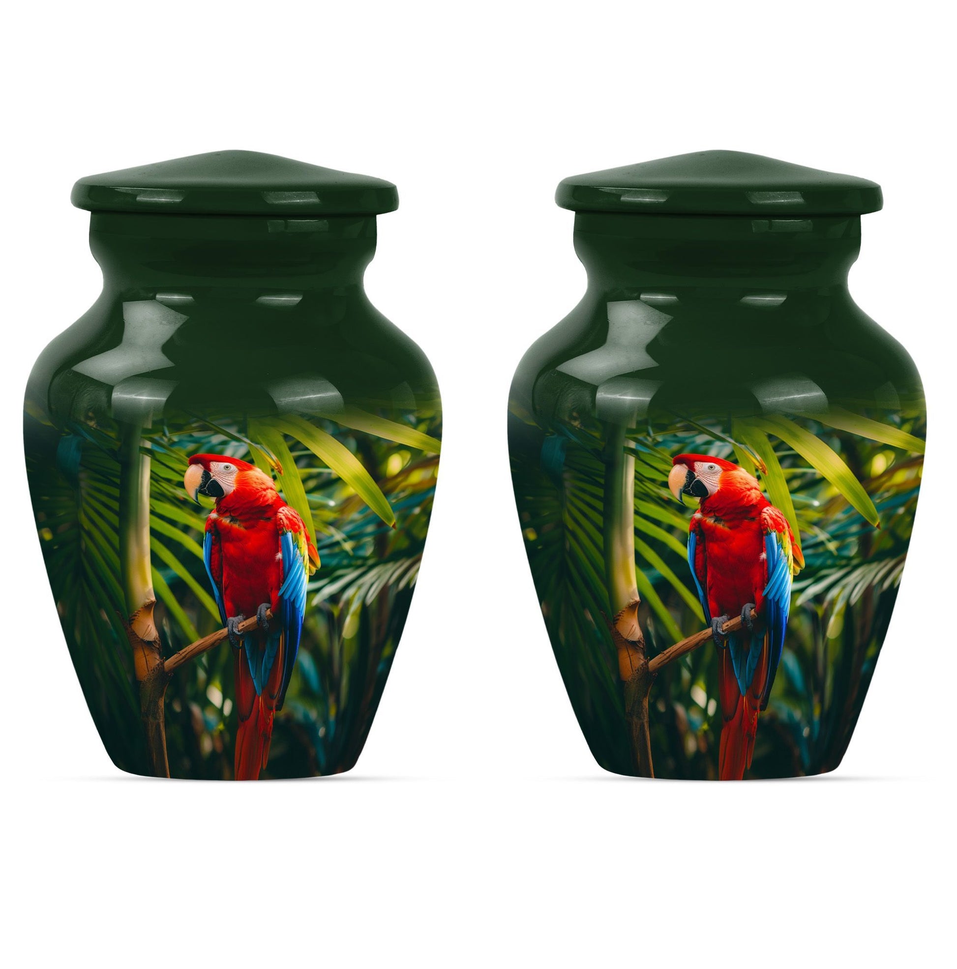 Classic Macaw Parrot Urn, for burial of cremation ashes.