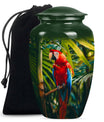 Classic Macaw Parrot Urn, for burial of cremation ashes.