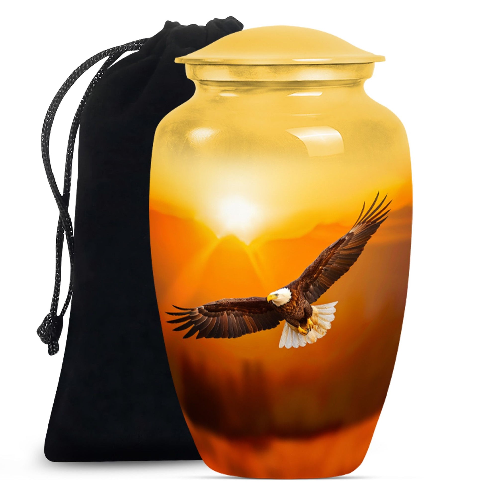 10-inch EAGLE Urn with Howling Wolf design.