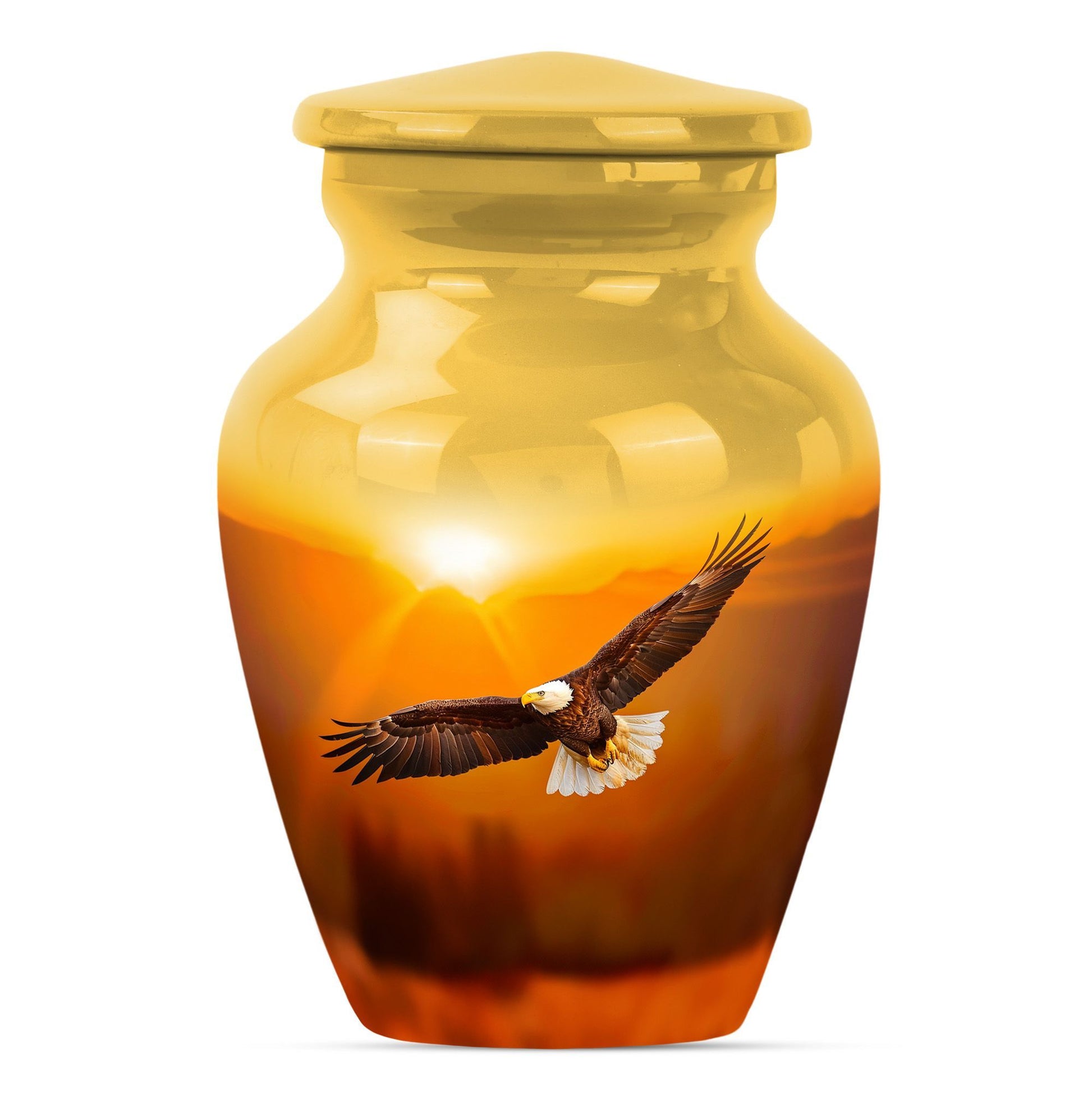 10-inch EAGLE Urn with Howling Wolf design.