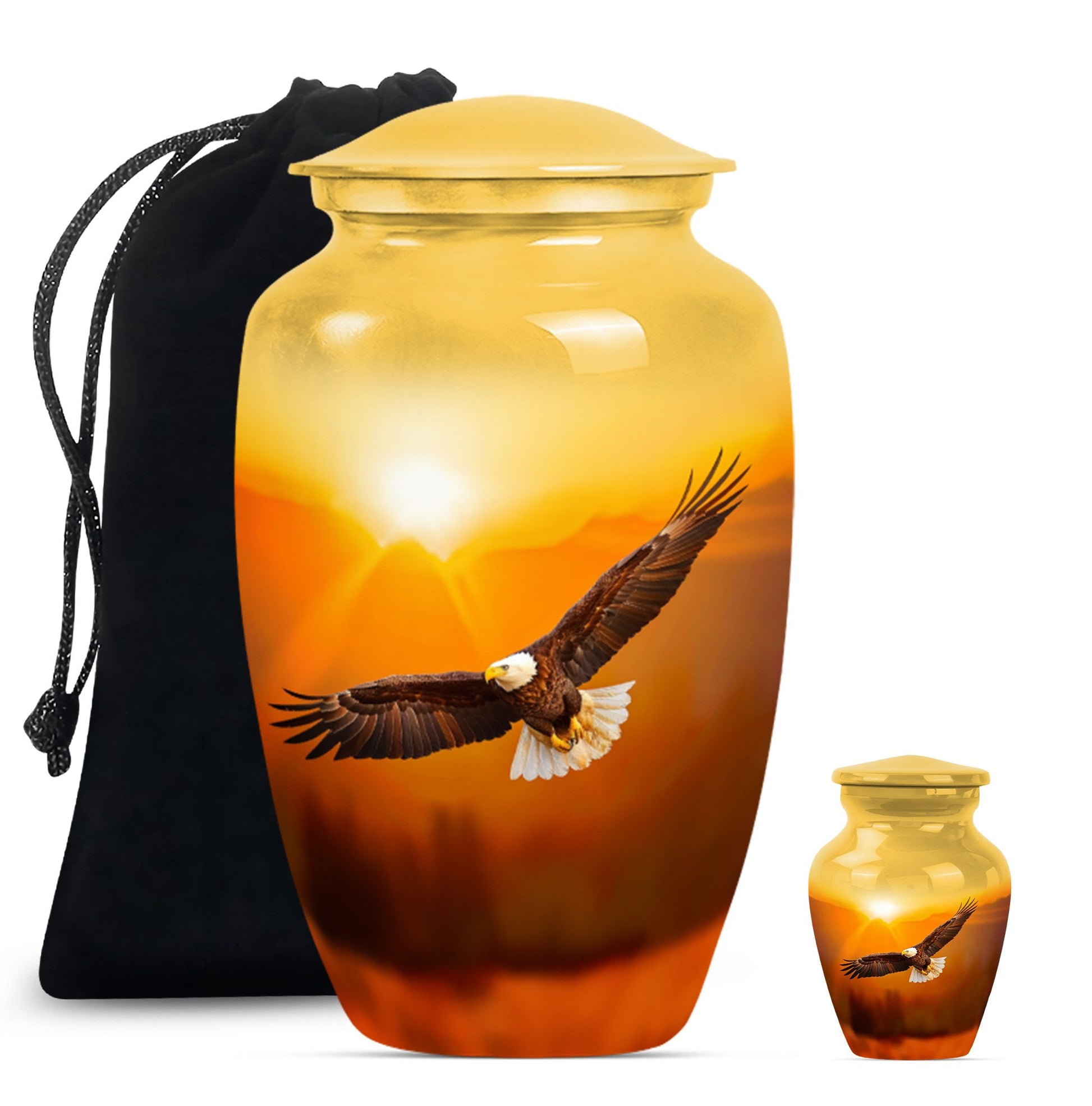 10-inch EAGLE Urn with Howling Wolf design.