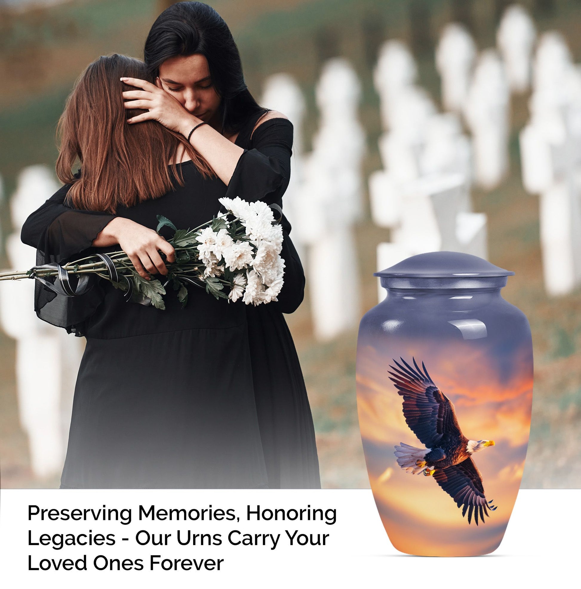 EAGLE Urn, 10 Inch cremation urn for adult female