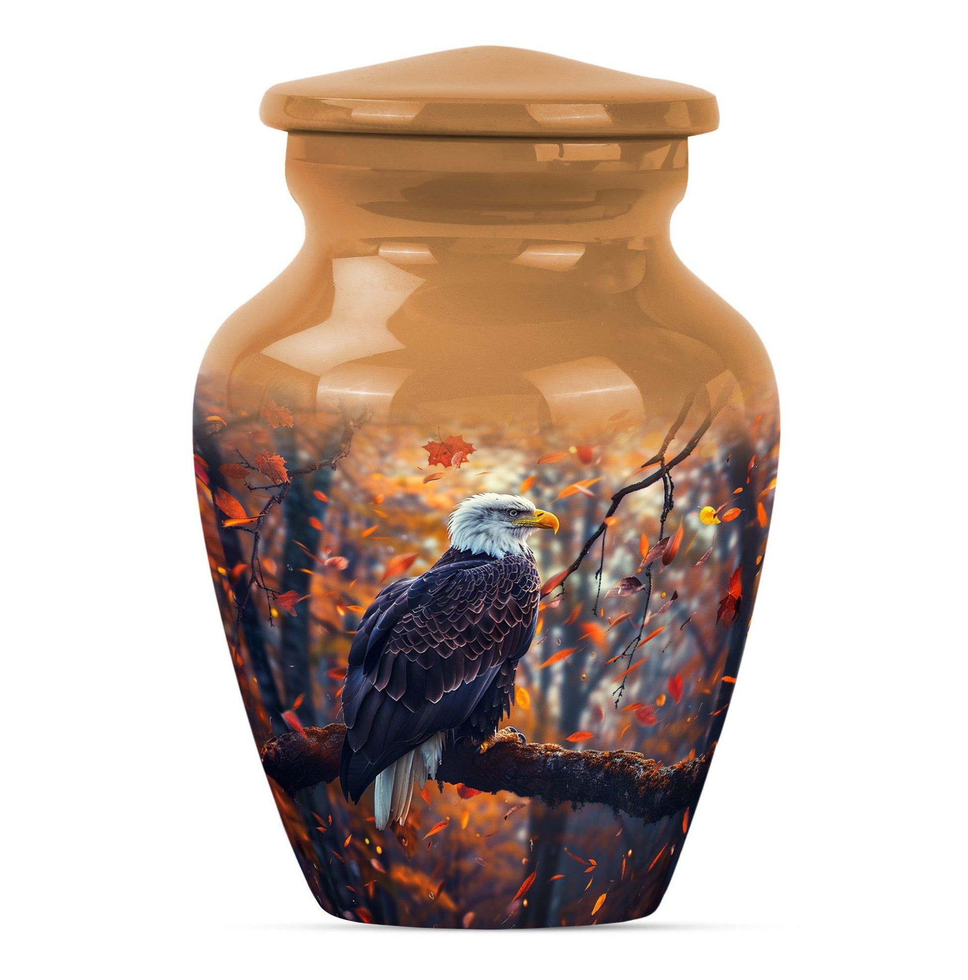 10-inch classic EAGLE Urn, aluminum cremation urn.