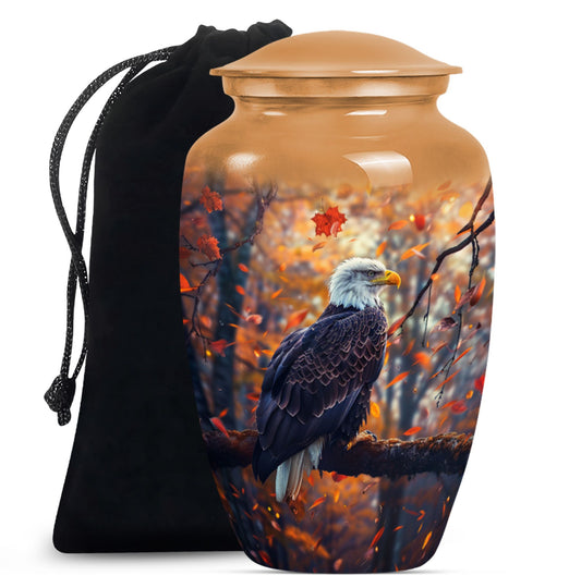 10-inch classic EAGLE Urn, aluminum cremation urn.