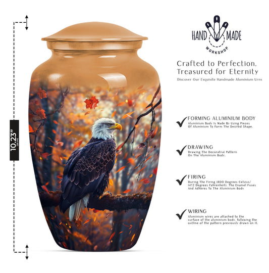 10-inch classic EAGLE Urn, aluminum cremation urn.