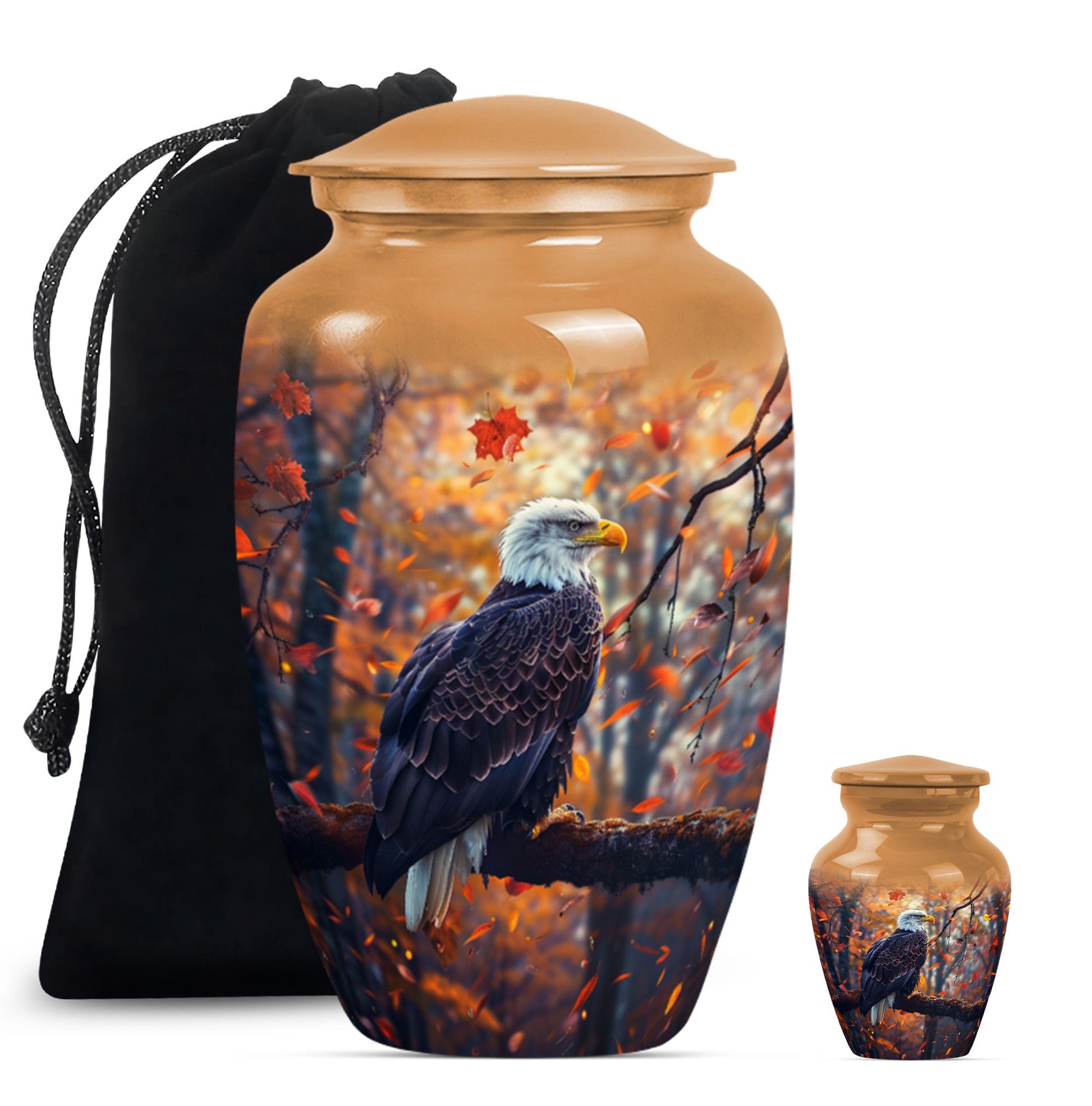 10-inch classic EAGLE Urn, aluminum cremation urn.