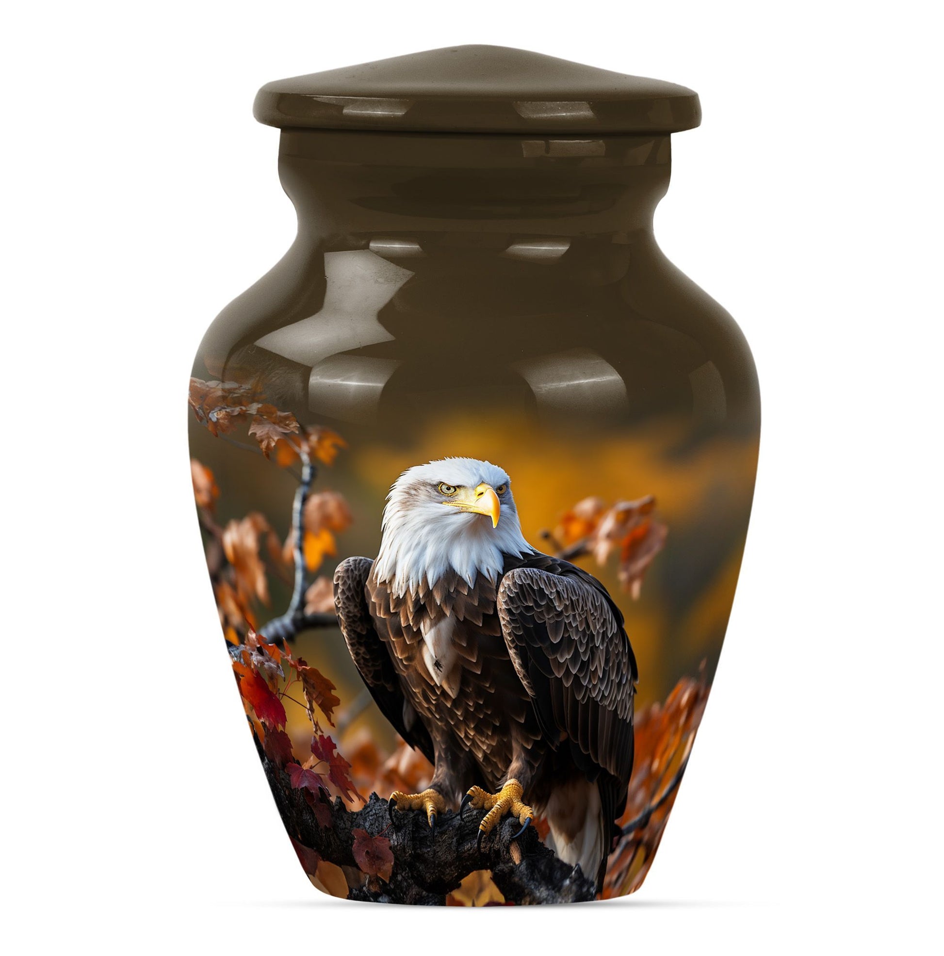  EAGLE Urn with wolf howling theme for cremation ashes