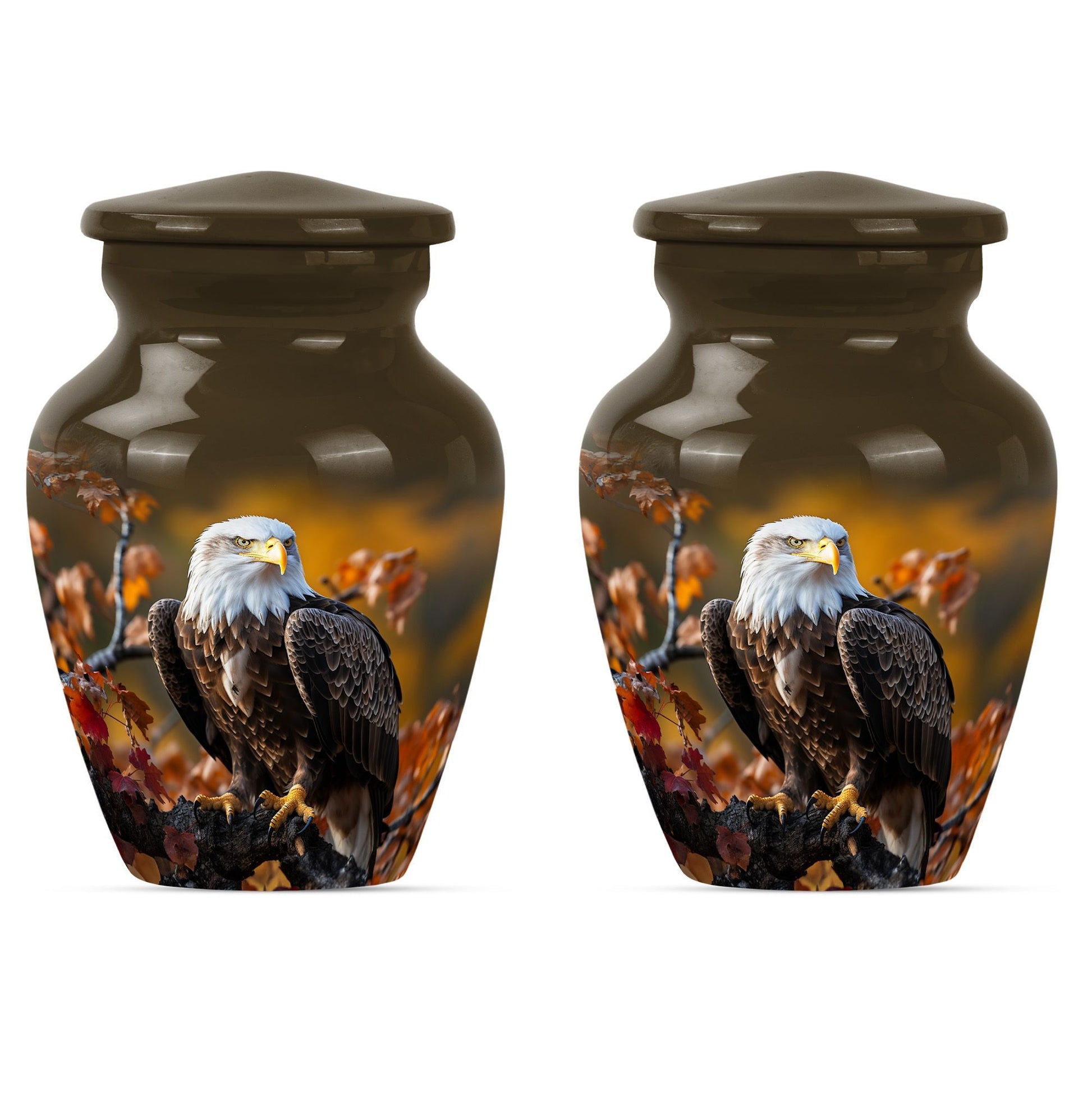  EAGLE Urn with wolf howling theme for cremation ashes