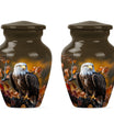  EAGLE Urn with wolf howling theme for cremation ashes