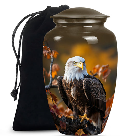  EAGLE Urn with wolf howling theme for cremation ashes