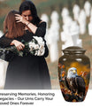  EAGLE Urn with wolf howling theme for cremation ashes