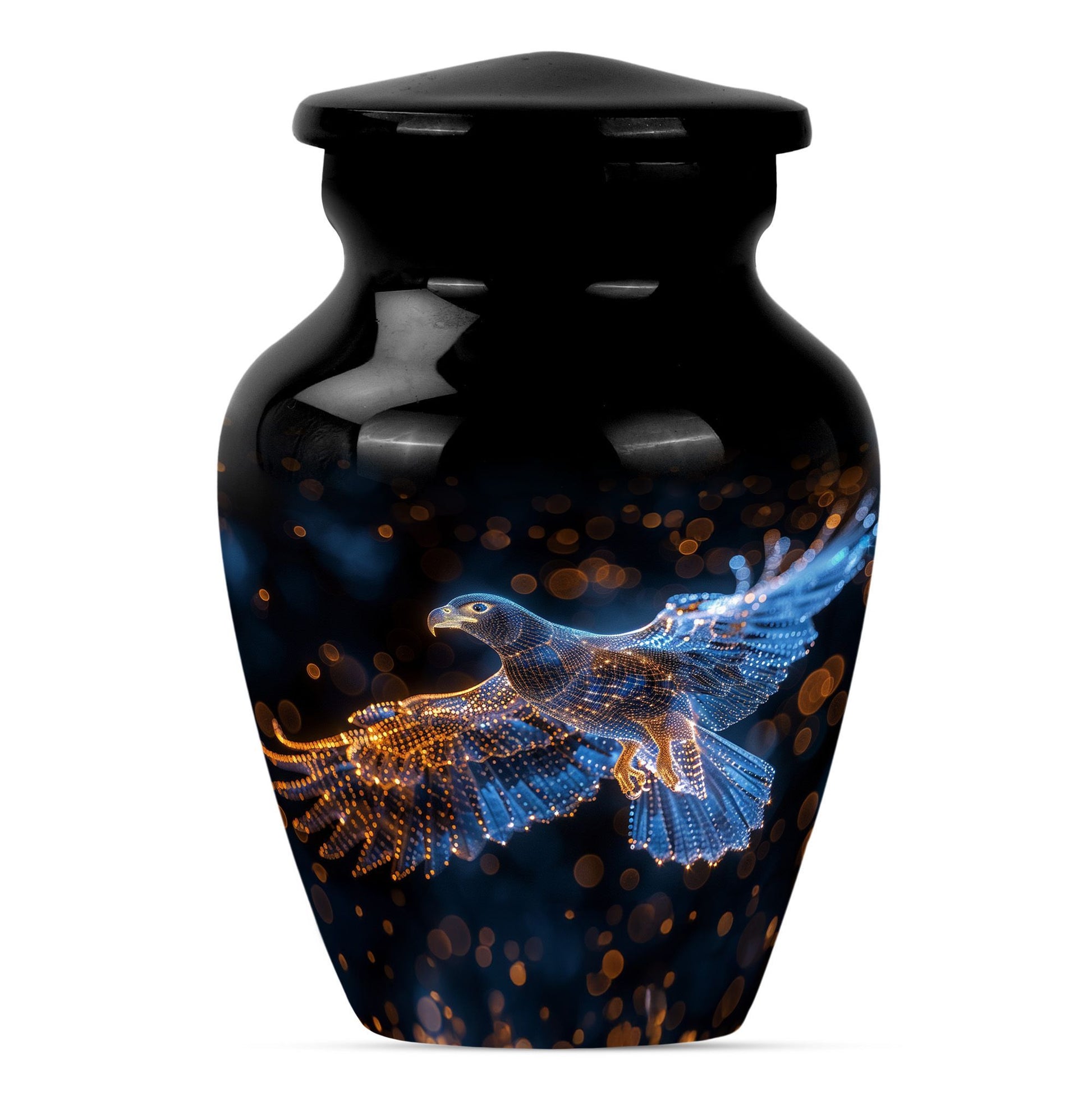 10 inch EAGLE Urn, Classic design with Wolf Howling theme.