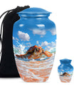 Turtle Theme Large Urn With 1 Keepsake Urn