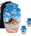 Turtle Theme Large Urn With 2 Keepsake Urn