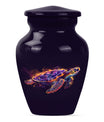 10-inch TURTLE Urn, classic design, wolf howling theme.