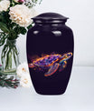 10-inch TURTLE Urn, classic design, wolf howling theme.