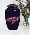 10-inch TURTLE Urn, classic design, wolf howling theme.