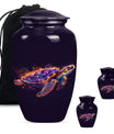 10-inch TURTLE Urn, classic design, wolf howling theme.