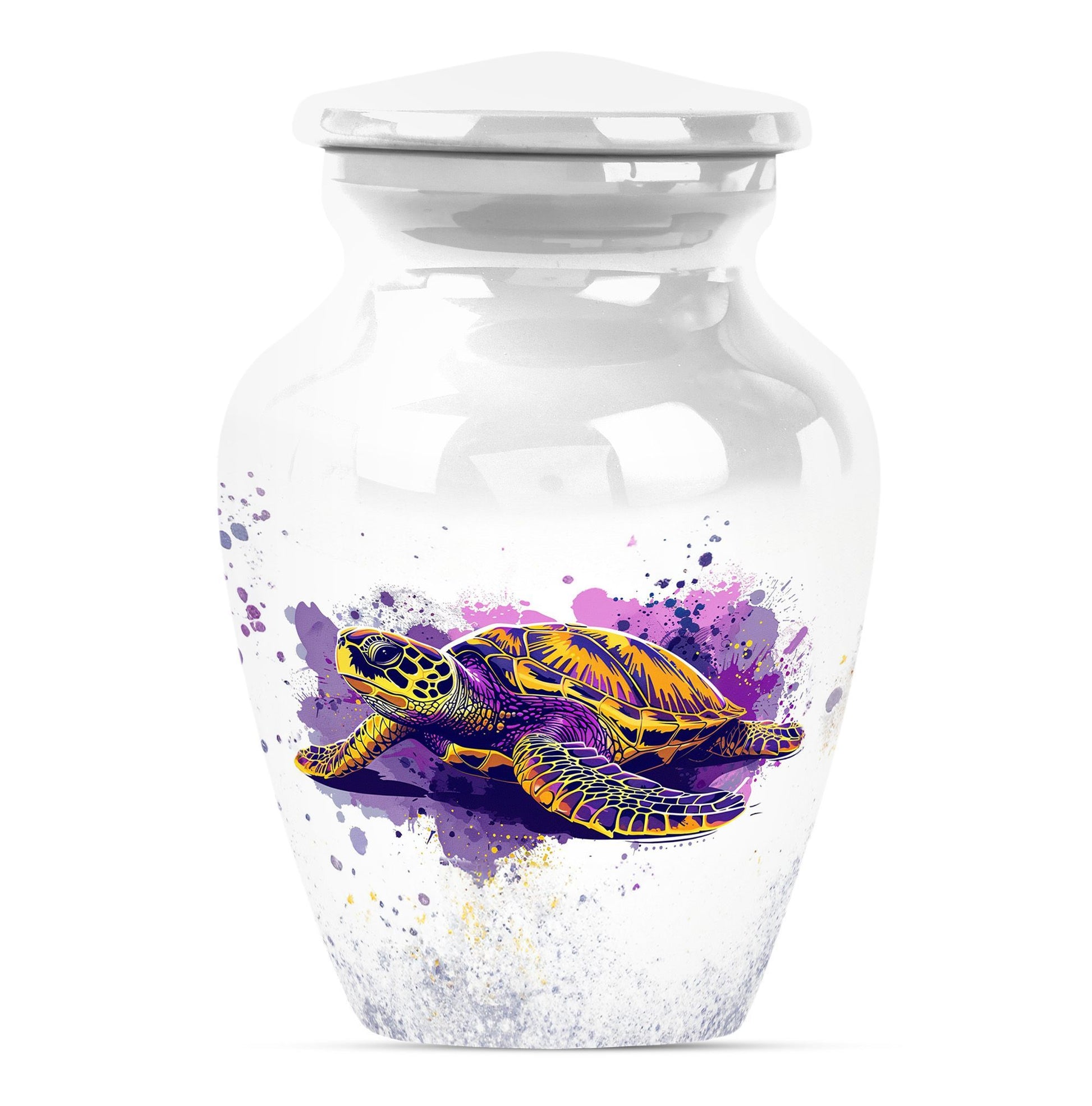 TURTLE Urn, 10-inch large classic aluminium cremation urn.