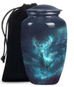 Classic 10-inch deer urn, large cremation urn for ashes.