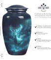 Classic 10-inch deer urn, large cremation urn for ashes.