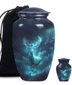Classic 10-inch deer urn, large cremation urn for ashes.