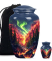 Deer Theme Large Urn With 1 Keepsake Urn
