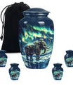 mammoth urn with a howling wolf theme, 